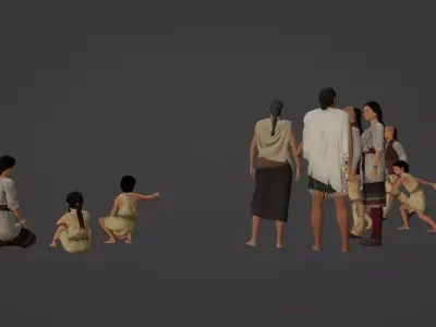 Native American People 3D Model Pack