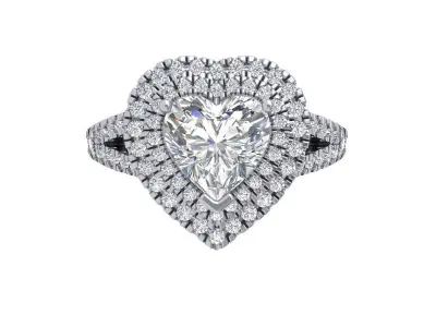 Art Deco Heart Ring 3D print model