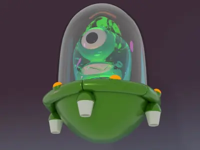 Stylized Cute Jelly Like Slimy Glowing Alien  3D model