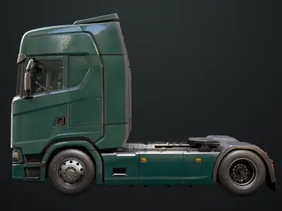 Heavy Truck Chassis 06 Interior All PBR Unity UE Textures 3D model