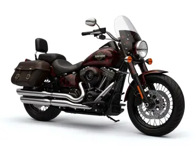 Classic American Style Cruiser Motorcycle Low-poly 3D model