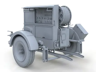 Generator 85V 8KW with Sh Ah 51 Trailer 3D model