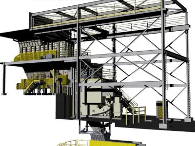 Complete underground mine installation 3D model