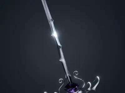 Melee weapon made in the style of a rose game ready Free 3D model