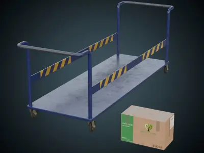 Transport Trolley 1B Low-poly 3D model by weeray