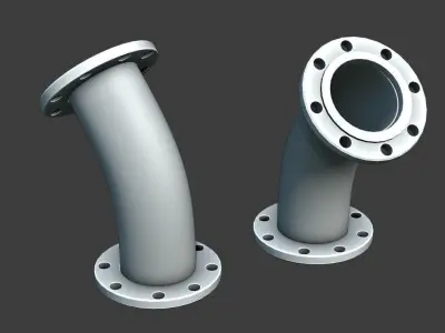 Mechanical Elbow Pipe 3D Model Low-poly 3D model
