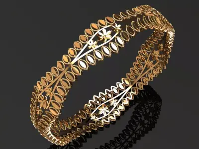 1189 Leaf Loom Elegance Bangle 12gm 3D print model