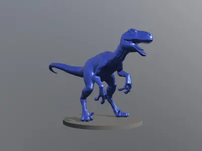 Veloceraptor Realistic Basemesh Printable 3D model
