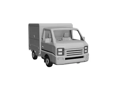 Generic Box Truck Functional Cargo Transport Vehicle 03 3D model