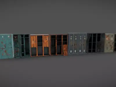Lockers 04 Pack Low-poly 3D model