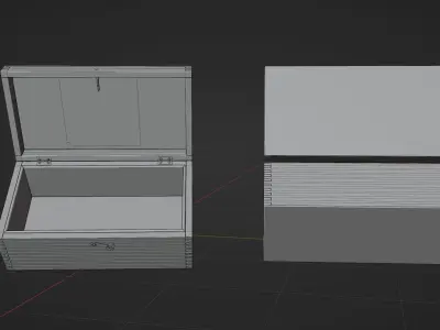 Old Wooden WWII Storage Box Free low-poly 3D model