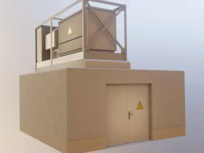 Power Storage Container with Control Module 1  Low-poly 3D model