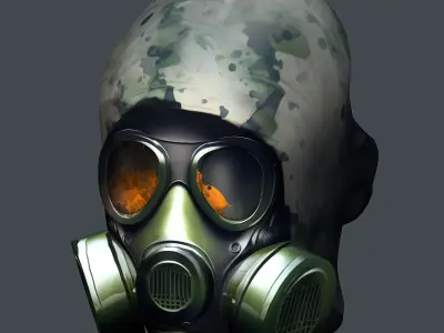 Helmet 3d model military combat Military Low-poly Low-poly 3D model 34
