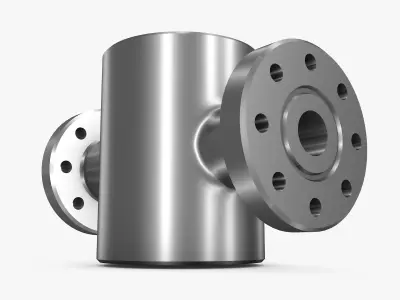 Valve stainless steel pipe 3D model