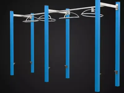 Ring Monkey Bars Exercise Equipment Low-poly 3D model