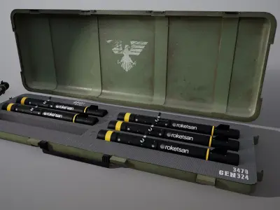 Missile Crate with missiles 3D model