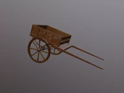 Freight cart Low-poly 3D model