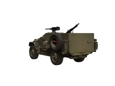 1950s Armored Vehicle Vintage Military Defense Utility Model 3D model