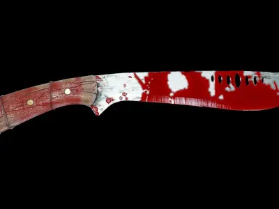 Knife with blood Free low-poly 3D model