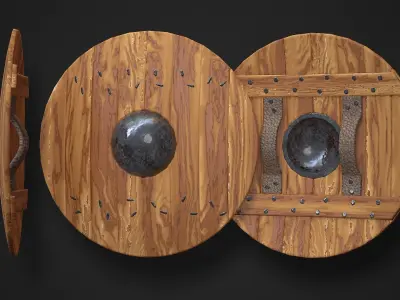 Round Shield02 Low-poly 3D model