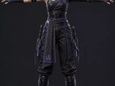 Female Ninja Scifi 3D model