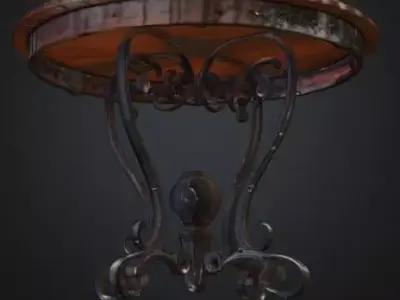 French Victorian table 3D model