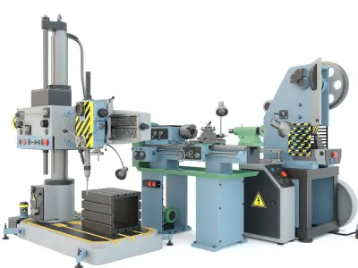 Mechanical press lathe machine Drilling press - Collection one 3D model