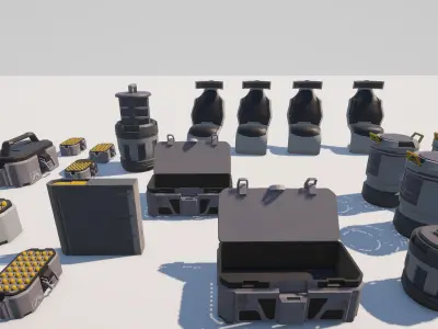 150 Ultimate Sci Fi Props Pack Game Ready for Unity and Unreal Low-poly 3D model
