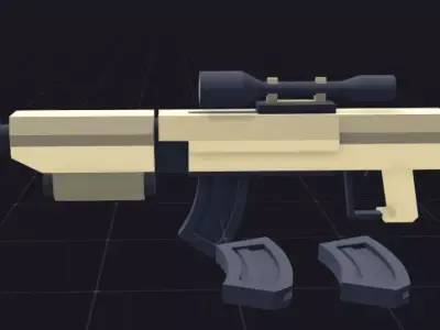 SKS in the style of lowpoly  Low-poly 3D model