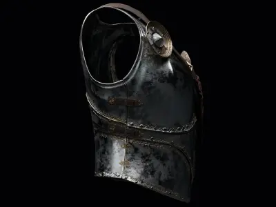  Female Knight Upper Chest Armor MidPoly 3D model