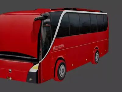 Luxury Low Poly Coach Bus 3D Model Low-poly 3D model