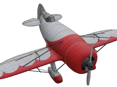 Gee Bee Model R-1 Super Sportster Low-poly 3D model