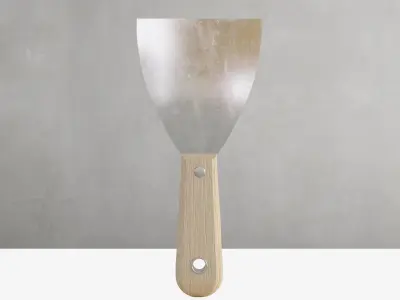 Wooden Spatula for Putty Low-poly 3D model purchase