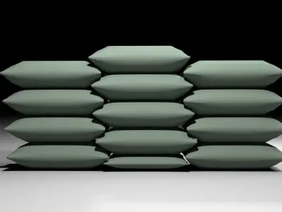 Sandbag Bunker - Single Barrier 3D model
