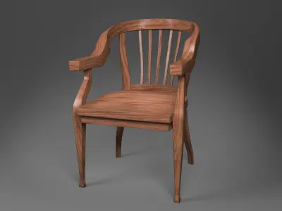 Classic Chair Low-poly 3D model