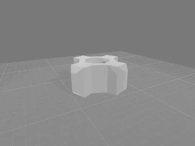 Cubic industrial nut 3D model