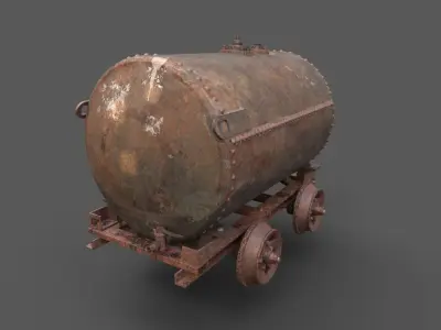 Rusty Oil Tank Railcar 3D model