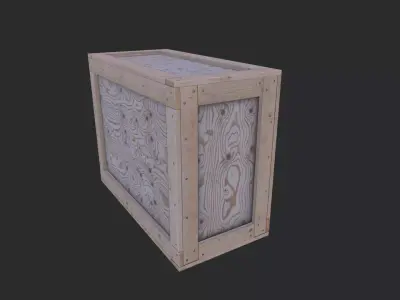 Wooden Box 03 Low-poly 3D model