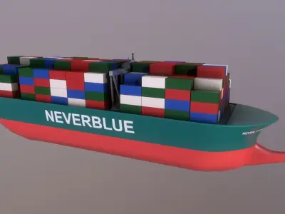Toon Ship Free low-poly 3D model