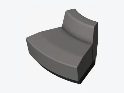 Seating - Contemporary - Blume - Type - Extension - Back - Round Low-poly 3D model