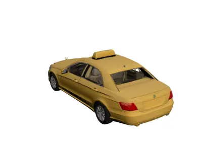 Mercedes E Class Taxi Sedan City Transport Vehicle Model 3D model