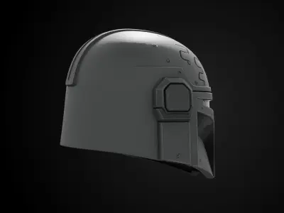 Stylized Interstellar Bounty Hunter Helmet - Deep Space Tracker 3D print model