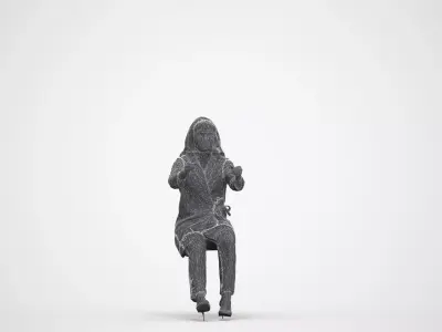 Basics0033 - A set containing 5 models of female people driving 3D model
