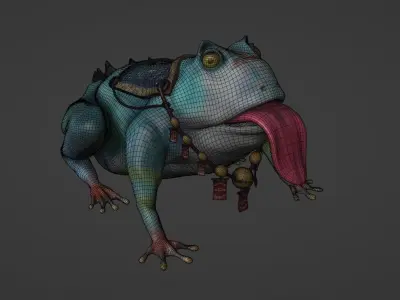 Stylized Royal Frog 3D model