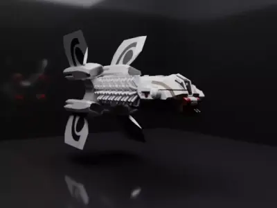 exterior lego spaceship Low-poly 3D model