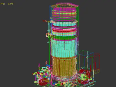 Steam generator boiler 3D model