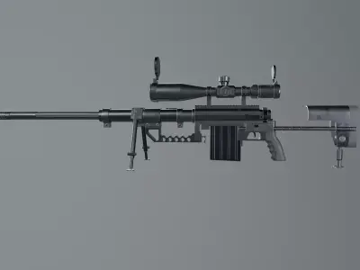 m200 Intervention CHEYTAC sniper  Low-poly 3D model
