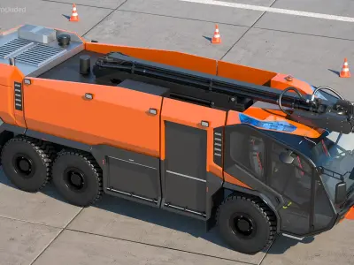 Firefighting Truck 6x6 3D model