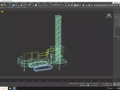 Drill Rig Construction M45 Simplified Low-poly 3D model