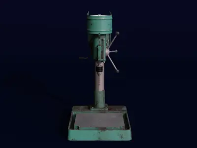 Vintage rusted NS-12 drilling machine Low-poly 3D model